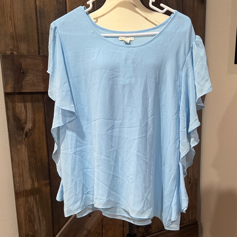Elegant Sky Blue Women's Blouse